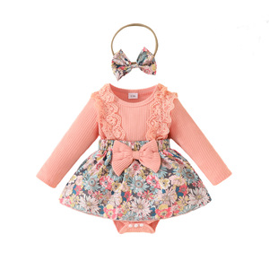 <span class=keywords><strong>Vestiti</strong></span> autunnali per neonata in pizzo a maniche lunghe vestito per bambine 0-1 anno gonna floreale di buona qualità <span class=keywords><strong>vestiti</strong></span> per bambini - Product Image 1