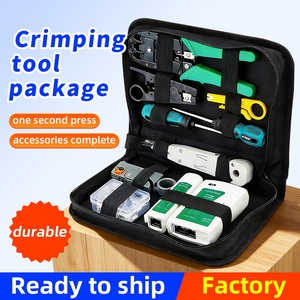 Kit d'outils de réparation réseau <span class=keywords><strong>RJ45</strong></span>/<span class=keywords><strong>12</strong></span>/11, kit d'outils réseau, pince à sertir, dénudeur, outil de test de câbles - Product Image 2