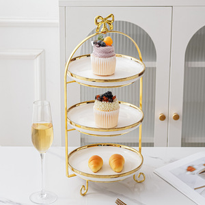 Afternoon Tea Dessert Station Display <strong>Stand</strong> - 3-<strong>Tier</strong> Tray European-Style Ceramic Pastry &amp; Cake <strong>Stand</strong> for Snacks, Fruits &amp; Cakes - Product Image 2