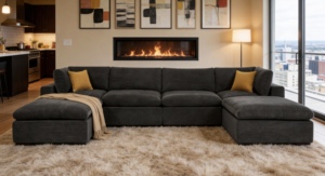 Modular <b>Sectional</b> <b>Sofa</b>, Cloud <b>Sofa</b>, <b>Oversized</b> U-Shaped <b>Sectional</b>, High-Density Foam Couch, Deep Seat <b>Sofa</b> - Product Image 2
