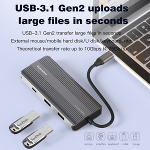 Adaptador de Estación de Acoplamiento 8 en 1, Hub de Ordenador Portátil con <span class=keywords><strong>USB</strong></span> <span class=keywords><strong>C</strong></span> Tipo <span class=keywords><strong>C</strong></span>, 8 en 1, 8K, 30Hz, 4K, 120Hz, HDTV Gigabit Ethernet para <span class=keywords><strong>Macbook</strong></span> y Mac - Product Image 5