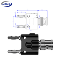 Connecteur Répartiteur Coaxial JZDZ BNC Mâle vers Double Prise Banane Mâle, Adaptateur BNC Banane pour Antennes Radio HF