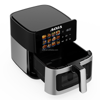 Friteuse à air de grande capacité 8L, 1500W, sans huile, four carré, écran tactile LED, minuterie 60 minutes