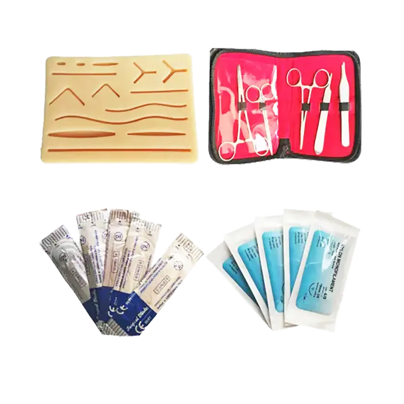 Pelle umana gel di silice modello Sutura esercizio set Studente sutura kit di formazione del gel del silicone della pelle modello