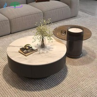Table basse en marbre noir de style chinois, cadre en bois minimaliste italien, rangement rétractable, ensemble de salon, table de luxe légère
