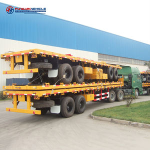 Meilleur prix Vercoe 30 40 50 tonnes 2 3 4 essieux semi-remorque à plateau plat remorque porte-conteneurs 48 pieds 40 pieds 20 pieds remorque à plateau plat à vendre - Product Image 5