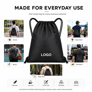 <span class=keywords><strong>Sac</strong></span> de sport robuste en polyester 600D avec étiquettes tissées et étiquettes personnalisées pour la vente en gros de sacs à cordon promotionnels - Product Image 3