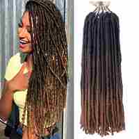 Treccine Sintetiche Faux Locs, Capelli Lisci Morbidi, Dreadlocks, Capelli all'Uncinetto Stile Dea per Donne