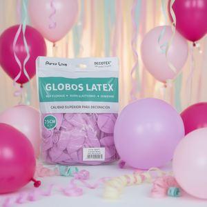 Globos de Látex Party Love de 25 cm, Color Fucsia Pastel, Paquete de 50 Unidades, Decoración - Product Image 2