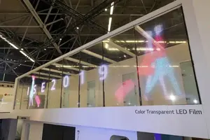 Pantalla de panel Led transparente holográfica muxwave de alta transparencia para interiores, pantalla 3D para publicidad