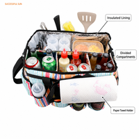 Sac repas d'extérieur rayé taille moyenne, imperméable, avec doublure en feuille d'aluminium, multi-poches, pour pique-nique, portable, vente en gros en vrac, direct usine