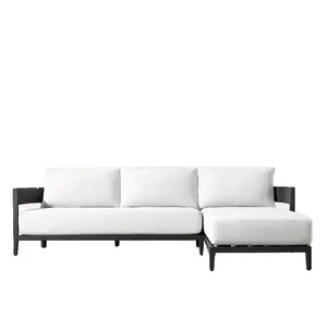 Groene Luxe Buiten Tuinmeubilair Patio Schommel Woonkamer Metalen Aluminium Bank Chaise Sectional