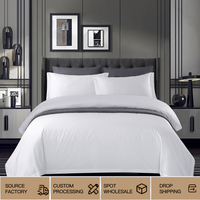 Ensemble de couette, oreiller et coussin en coton 100% de qualité supérieure pour hôtel, 400 fils, tissage uni, garnissage en coton de qualité supérieure