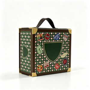 Foldable Gift <b>Box</b> with PU Handle, Full-Color Print Custom Logo, Eco-Friendly Cardboard Packaging for Presents & Storage - Product Image 2