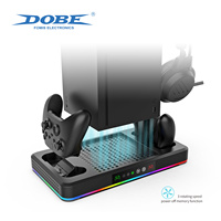 Support de charge et de refroidissement vertical DOBE pour Xbox avec ventilateur RGB et crochet pour écouteurs, compatible avec les accessoires Xbox Series X/S