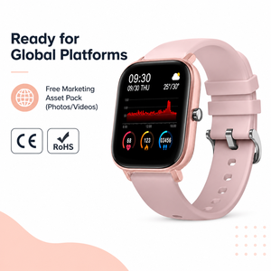 Montre connectée intelligente Lady Pink P9 avec bracelet tactile complet, écran TFT, fonction de réponse aux appels, couleur alliage OEM - Product Image 4