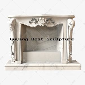 Cheminée en pierre <span class=keywords><strong>Mentel</strong></span> Cheminée classique en marbre blanc avec sculpture de fantaisie - Product Image 6