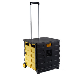 Collapsible Rolling Crate on Wheels for Teachers Tote Basket 80 lbs Capacity Folding box