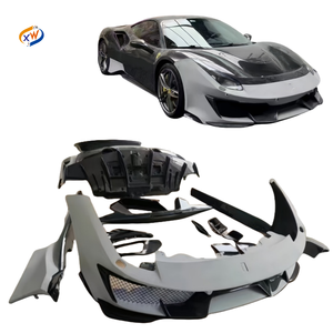 Para <span class=keywords><strong>Ferrari</strong></span> <span class=keywords><strong>488GTB</strong></span>/Spider Modificado Pista grande que rodea la barra delantera falda trasera cubierta trasera - Product Image 1