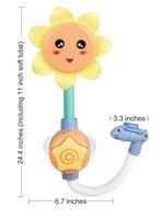 Jouet de bain pour bébé - Canard à piles, pistolet à eau en plastique et robinet tournesol pour tout-petits - Pompe à eau pour baignoire