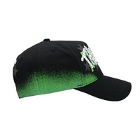 Sombrero G5 Gorra de Béisbol Deportiva de 5 Paneles, Unisex, Diseño Degradado Verde con Letra Bordada en 3D con Pedrería, Cierre de un Solo Botón