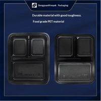 Boîte Bento Rectangulaire Épaissie en PP Style Américain à Compartiments Divisés Qualité Alimentaire Jetable pour Salade, Hamburger, Pain, Pizza, Nouilles