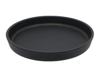 Plaque de service ronde en fonte épaisse pré-culottée pour la restauration, idéale pour les steaks, avec logo personnalisé OEM, ustensile de cuisson professionnel