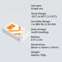 Registrador de Datos M380 4G de Un Solo Uso, Generación Automática de Informes en PDF y Excel, Registrador de Temperatura y Humedad para Documentación Logística