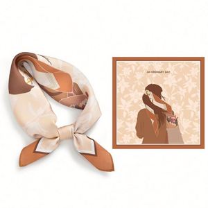 Pañuelos de Seda para Mujer al por Mayor, 90 cm, Pañuelos de Seda Estampados, Pañuelos Cuadrados de Seda Satinada de Diseño de Lujo, Hijabs de Marcas Famosas - Product Image 4