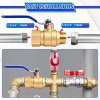 Válvula de Bola de Paso Completo de 3/4 Pulgadas, Paquete de 2, Latón Forjado de Alta Resistencia, 150 PSI WSP/600 PSI WOG, Agua, Aceite, Gas, Macho Hembra NPT