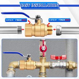 Válvula de Bola de Paso Completo de 3/4 Pulgadas, Paquete de 2, Latón Forjado de Alta Resistencia, 150 PSI <span class=keywords><strong>WSP</strong></span>/600 PSI WOG, Agua, Aceite, Gas, Macho Hembra NPT - Product Image 6