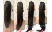 Extensions de queue de cheval droites à pince en cheveux naturels, double épaisseur, couleur Balayage, personnalisées en usine, pour femmes, faciles à poser