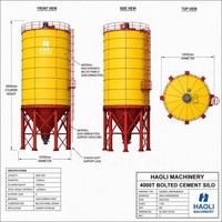Silo à ciment boulonné de grande capacité 3000T HAOLI, diamètre 12500 mm, silo de stockage modulaire en acier pour centrale à béton
