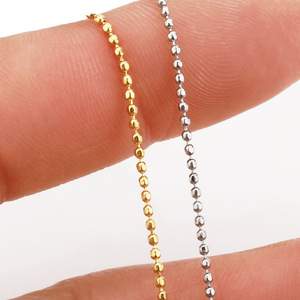 Chaîne à perles en acier inoxydable plaqué or 18 carats, perles facettées, pour bracelet, collier, chaîne à pompons DIY - Product Image 3
