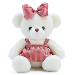 粉色可爱泰迪熊毛绒玩具可爱毛绒小熊蝴蝶结宝宝生日礼物