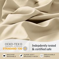 Ensemble de draps de lit lavables à poches profondes en microfibre brossée 4 pièces