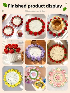 Guide du débutant pour le <span class=keywords><strong>crochet</strong></span> : Bouquet de roses simple, <span class=keywords><strong>couverture</strong></span>, dessous de verre, fil à tricoter DIY - Un cadeau artisanal significatif - Product Image 4