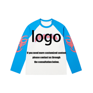 T-shirts à <span class=keywords><strong>manches</strong></span> raglan avec logo imprimé, <span class=keywords><strong>manches</strong></span> <span class=keywords><strong>longues</strong></span>, graphiques, vente en gros, pour hommes et femmes, sur mesure, coupe oversize - Product Image 3