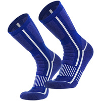 Mingjun Sports d'hiver en plein air Chaussettes de ski en laine mérinos Épaissie Terry High Tube Crew pour la randonnée et le hockey sur glace Logo du corps