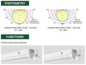 4ft Dimmable LED Linear Strip Light 30W 3500K-5000K 120-277V Indoor Commercial Office Lighting LED fluorescent tube - Product Image 4