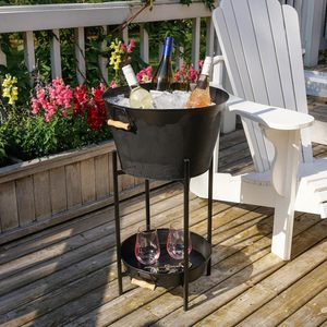 Personnalisé Pas Cher Meilleur Champagne Acier Inoxydable Ruban Seau À Glace Debout pour La Maison bar Extérieur pour La Reine Des Neiges Infusions Noires - Product Image 6