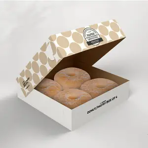 도넛을위한 주문 상아빛 널 종이 포장 상자