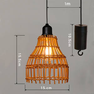 Lampadario decorativo ristorante in Rattan con design <span class=keywords><strong>a</strong></span> <span class=keywords><strong>batteria</strong></span> di forma diversa - Product Image 2