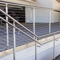 Maßgefertigtes 304 Edelstahl Industriedesign Treppengeländer Kabelgeländersystem Rohr-Balustrade für Überführung Balkon Garten