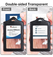 Porte-badge médical personnalisé en gros de l'usine Haoran, porte-badge nominatif 4,5"*2,7" en PU transparent avec cordon