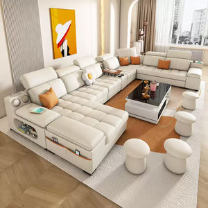 <span class=keywords><strong>Divano</strong></span> Componibile <span class=keywords><strong>Angolare</strong></span> a L KEHUI in Pelle, Comodo e Moderno, con Funzione Recliner, Arredamento di Lusso per Soggiorno, Colore Bianco - Product Image 1