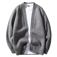 V-Ausschnitt Einfarbiger Regulärer Ärmel Cardigan Mantel Gestrickter Pullover Herren Old Money Style Business High-End Winter 100% Polyester