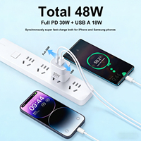 Cargador Portátil de Doble Puerto con Carga Rápida 3.0 de 30W, Enchufe EU/US, Bajo MOQ, para iPhone 15 14 17 16 Pro Max, Samsung S26 S25 Ultra, iPad