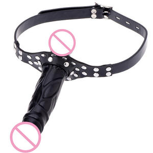 Double Dieu Ceinture Vibrante Réglable avec Godemiché Loup et Bâillon Bouche pour Lesbiennes Dong SM Bondage - Product Image 3