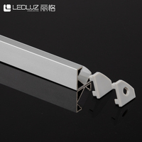 Profilé en aluminium LED d'angle à 45 degrés pour éclairage architectural de meuble mural et bande lumineuse de design intérieur
